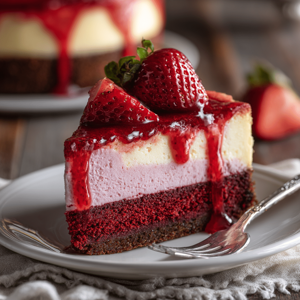 Macerated strawberries with sugar and lemon juice for cheesecake topping