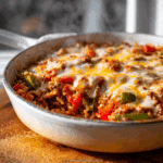stuffed pepper casserole close-up