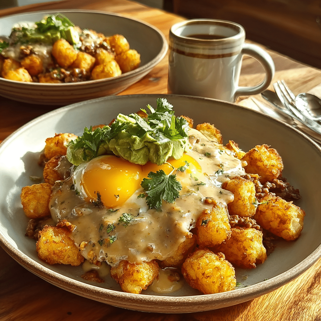 Brunch-ready tater tot breakfast bowls