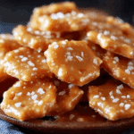 salted caramel cracker bites recipe with chocolate drizzle