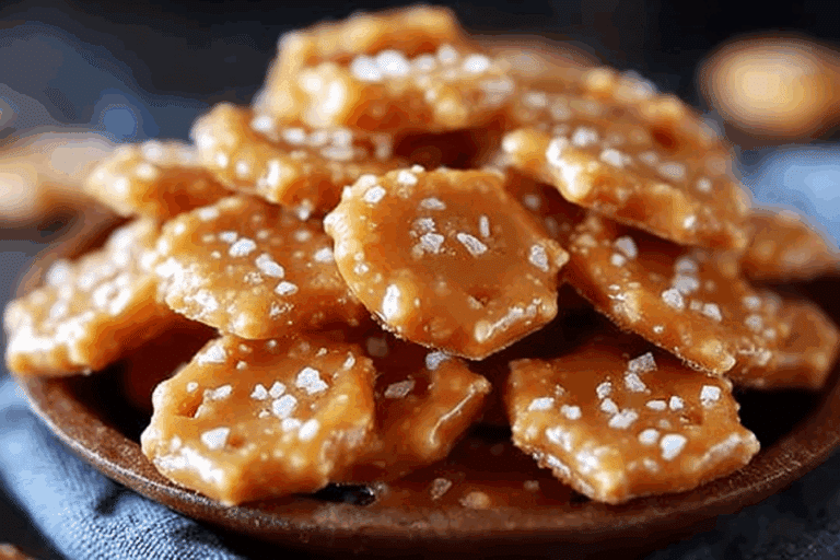 salted caramel cracker bites recipe with chocolate drizzle