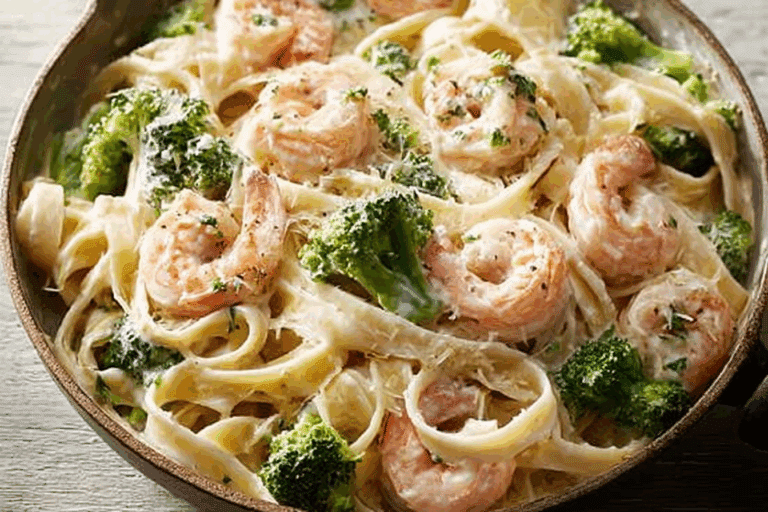 Creamy Shrimp & Broccoli Alfredo