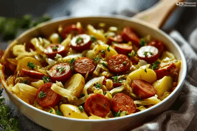 Kielbasa Cabbage Potato Skillet