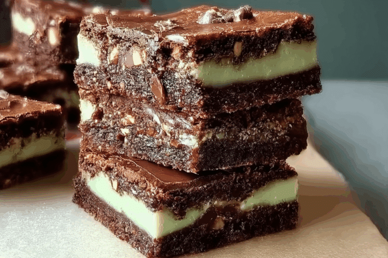 Mint Fudge Stuffed Brownies