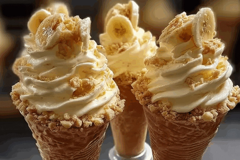 Banana Pudding Cheesecake Cones