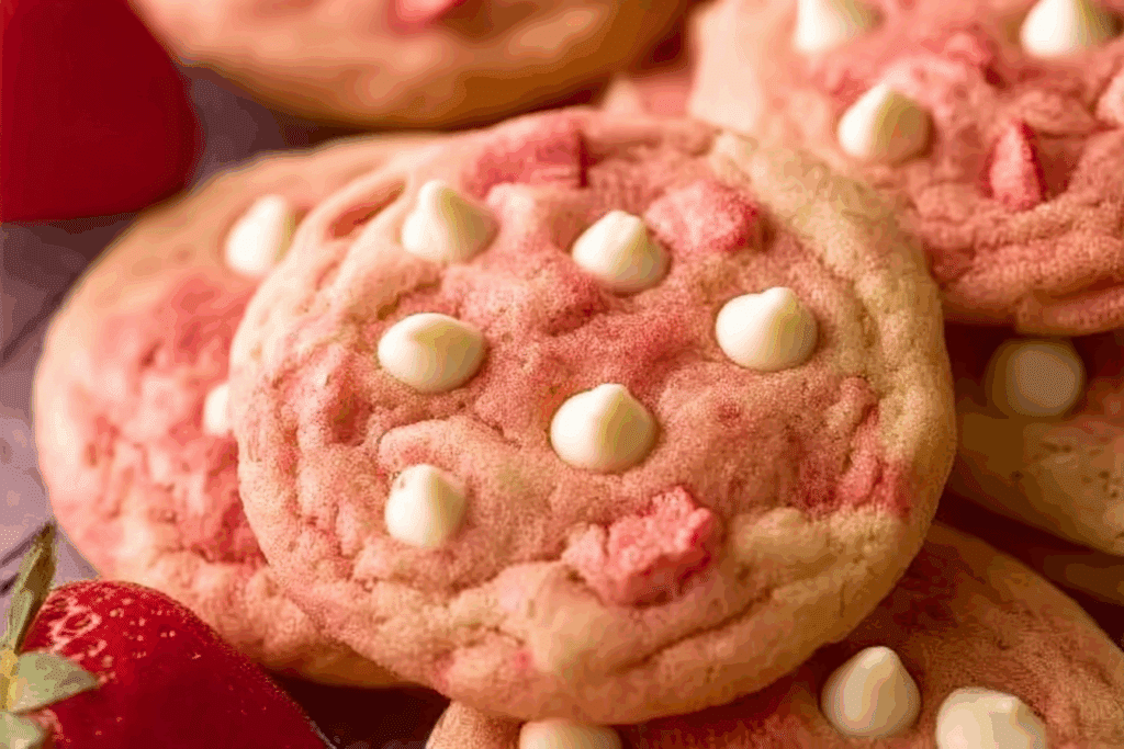 Strawberry White Chocolate Chip Cookies
