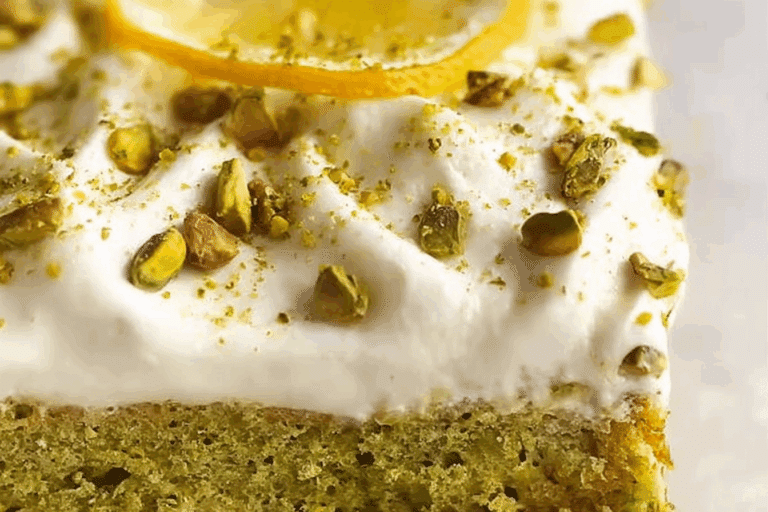 Lemon Pistachio Ricotta Cloud Cake