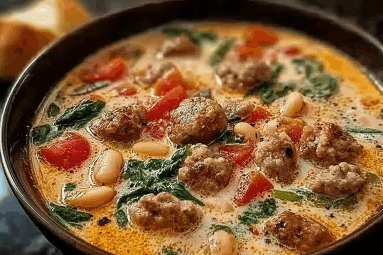 Creamy Parmesan Italian Sausage Soup