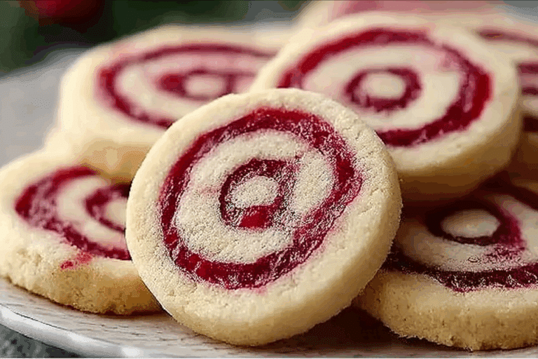 Raspberry Swirl Shortbread Cookies