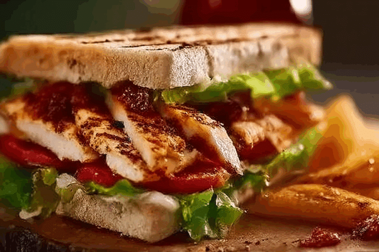 Garlic Butter Lettuce, Tomato & Grilled Chicken Sandwich