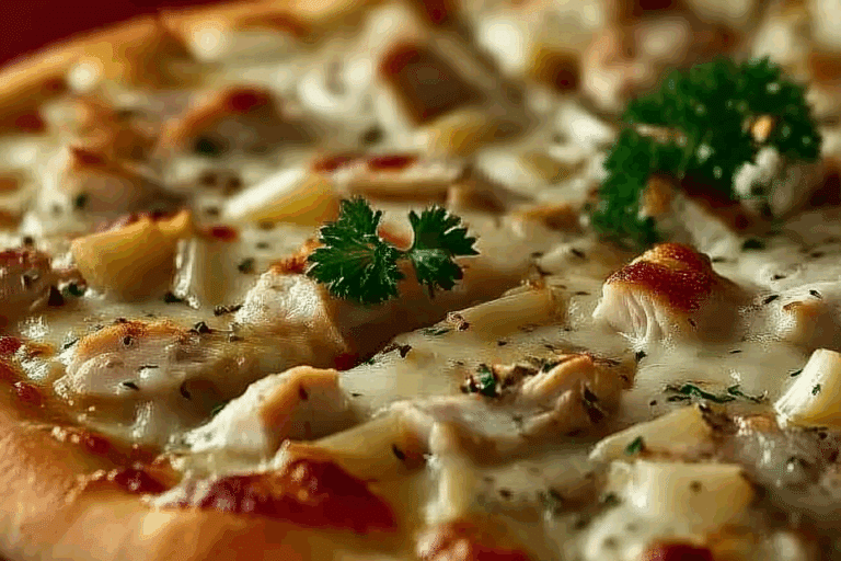 Roasted Garlic White Chicken Pizza