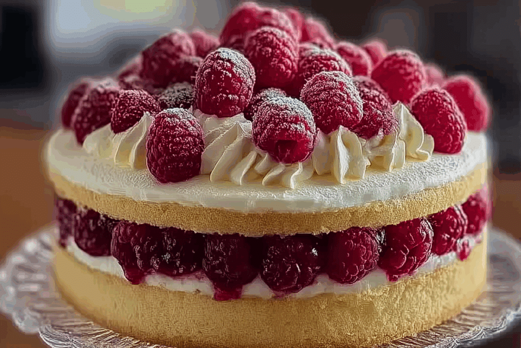 Heavenly White Chocolate Raspberry Cake