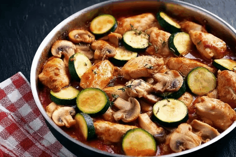 Italian Chicken, Mushrooms, and Zucchini Skillet