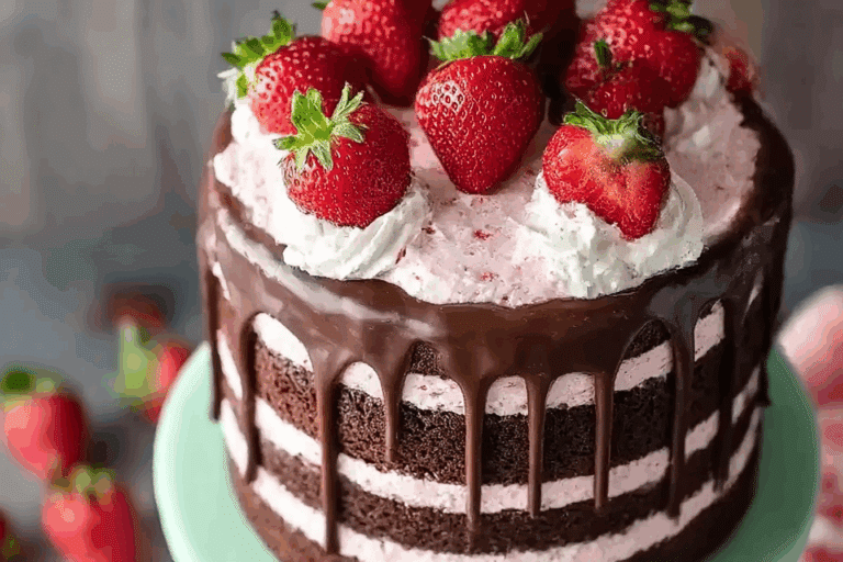 Chocolate Strawberry Naked Cake Recipe