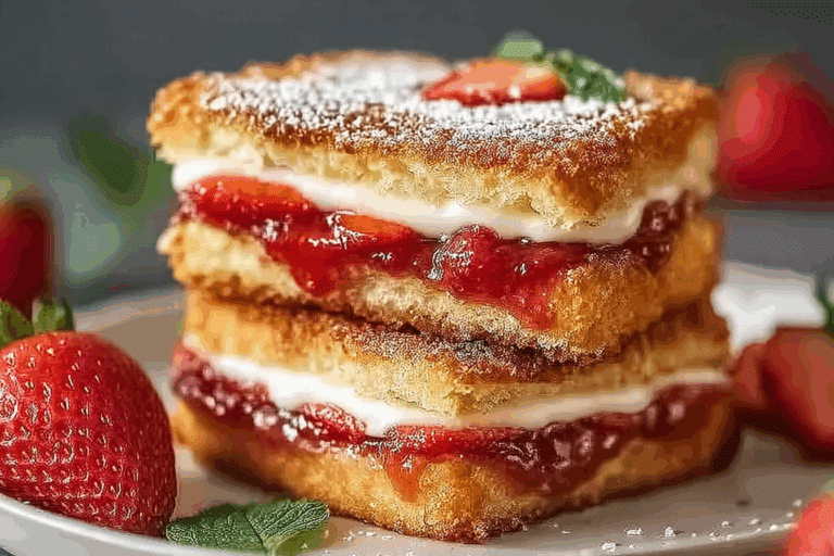 Fried Strawberry Cheesecake Sandwiches