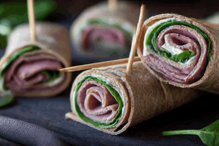 Roast Beef and Spinach Whole Wheat Wraps