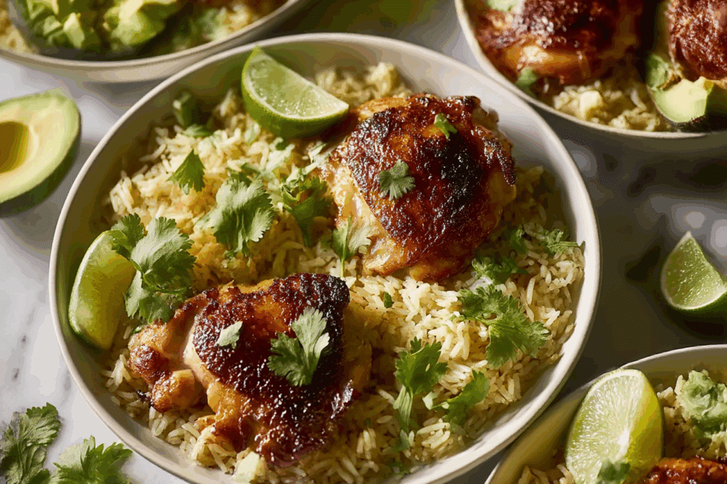 One Pan Cilantro Lime Chicken and Rice