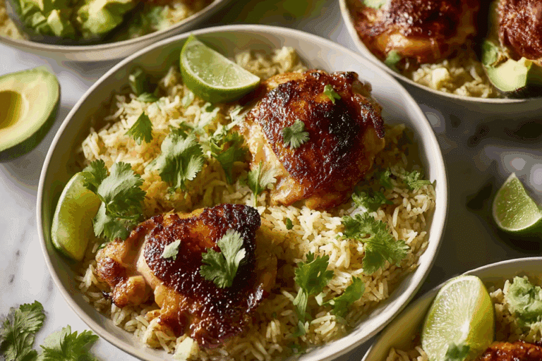 One Pan Cilantro Lime Chicken and Rice