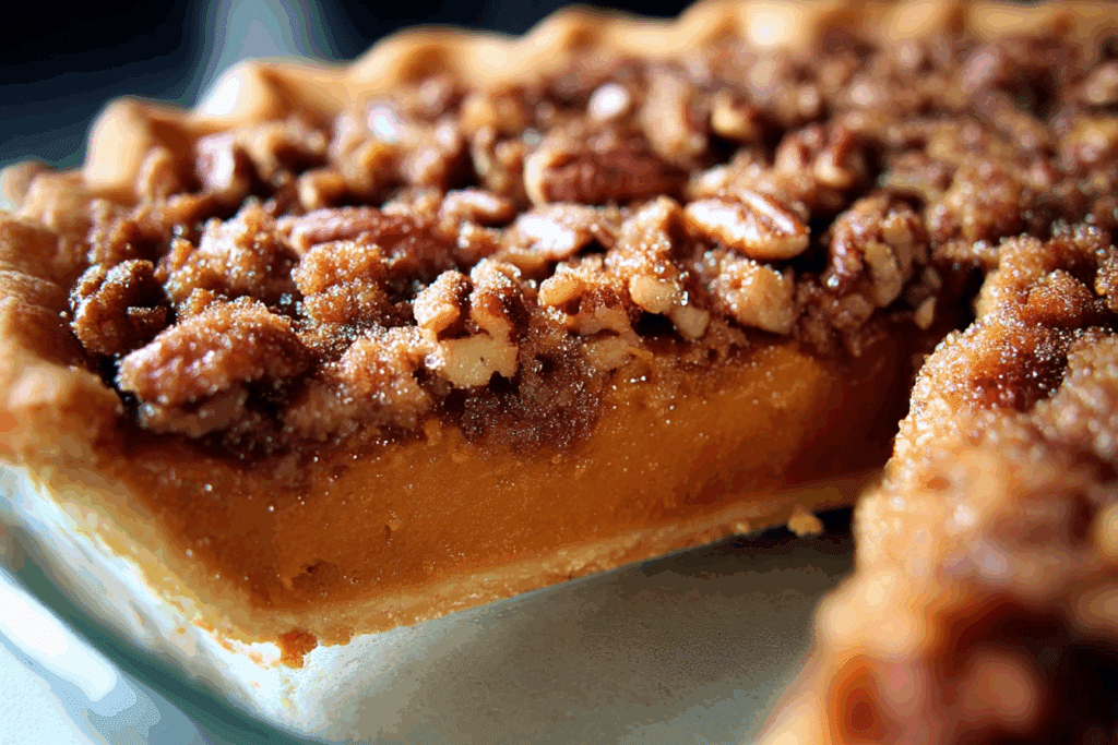 Sweet Potato Pie with Pecan Topping