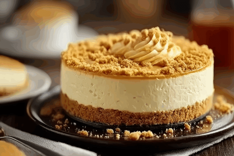 Butterscotch Cheesecake with a Buttery Crumble