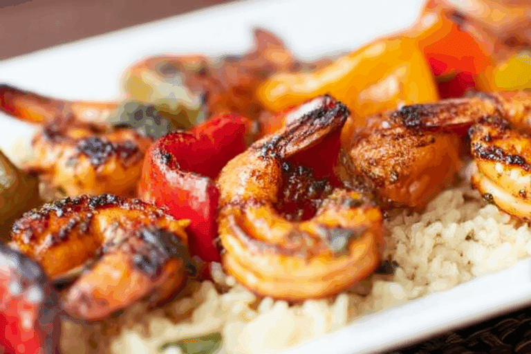 Herb Grilled Shrimp with Grilled Sweet Peppers