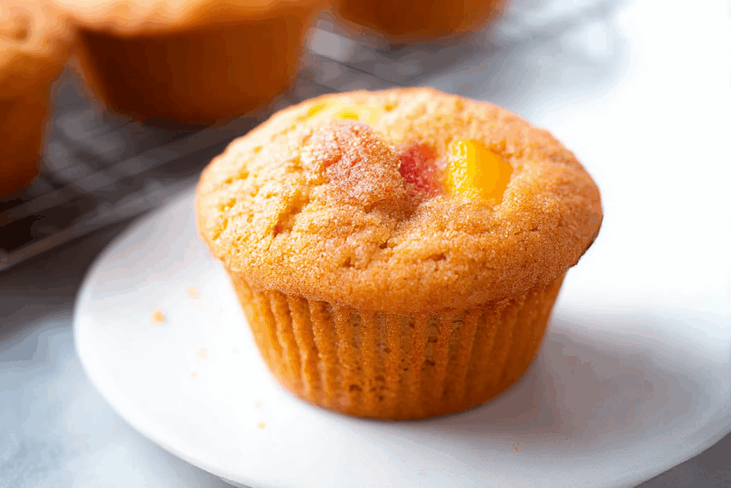 Easy Vanilla Peach Muffins