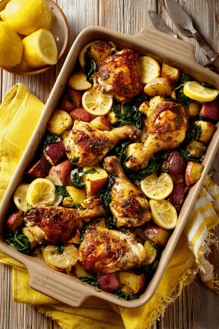 Lemony Roasted Chicken and Potatoes