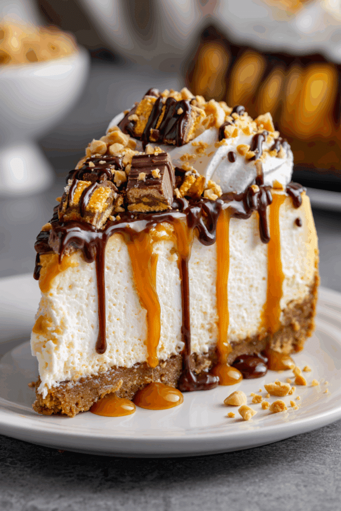 Butterfinger Caramel Cheesecake