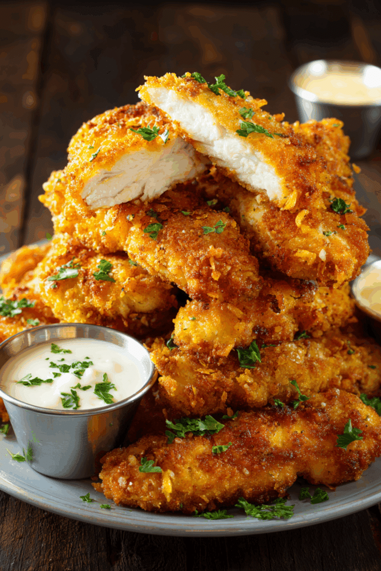 Crispy Chicken Tenders with Dipping Sauce