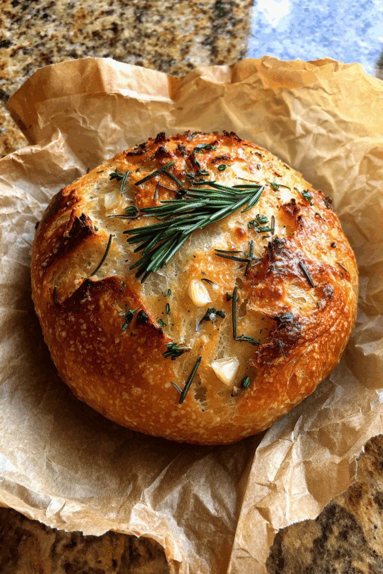 No-Knead Garlic Bread