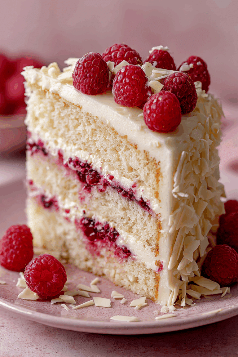 White Chocolate Raspberry Cake