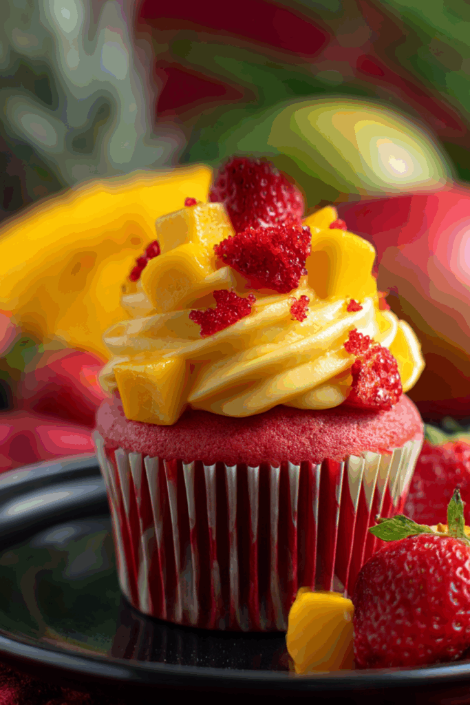 Strawberry Mango Margarita Cupcakes