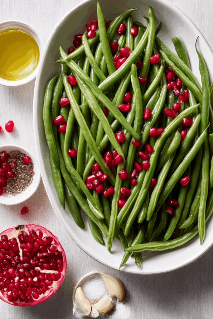 Green Beans with Pomegranate Seeds