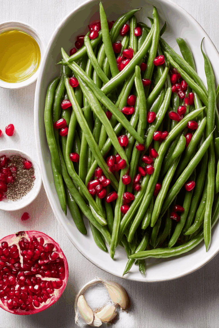 Green Beans with Pomegranate Seeds