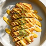 Crispy Pretzel Chicken with Mustard-Cheddar Sauce