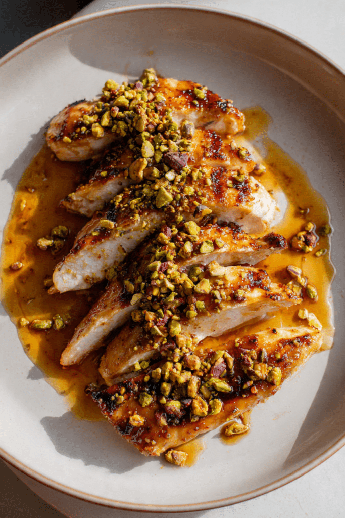 Hot Honey Grilled Chicken with Pistachios