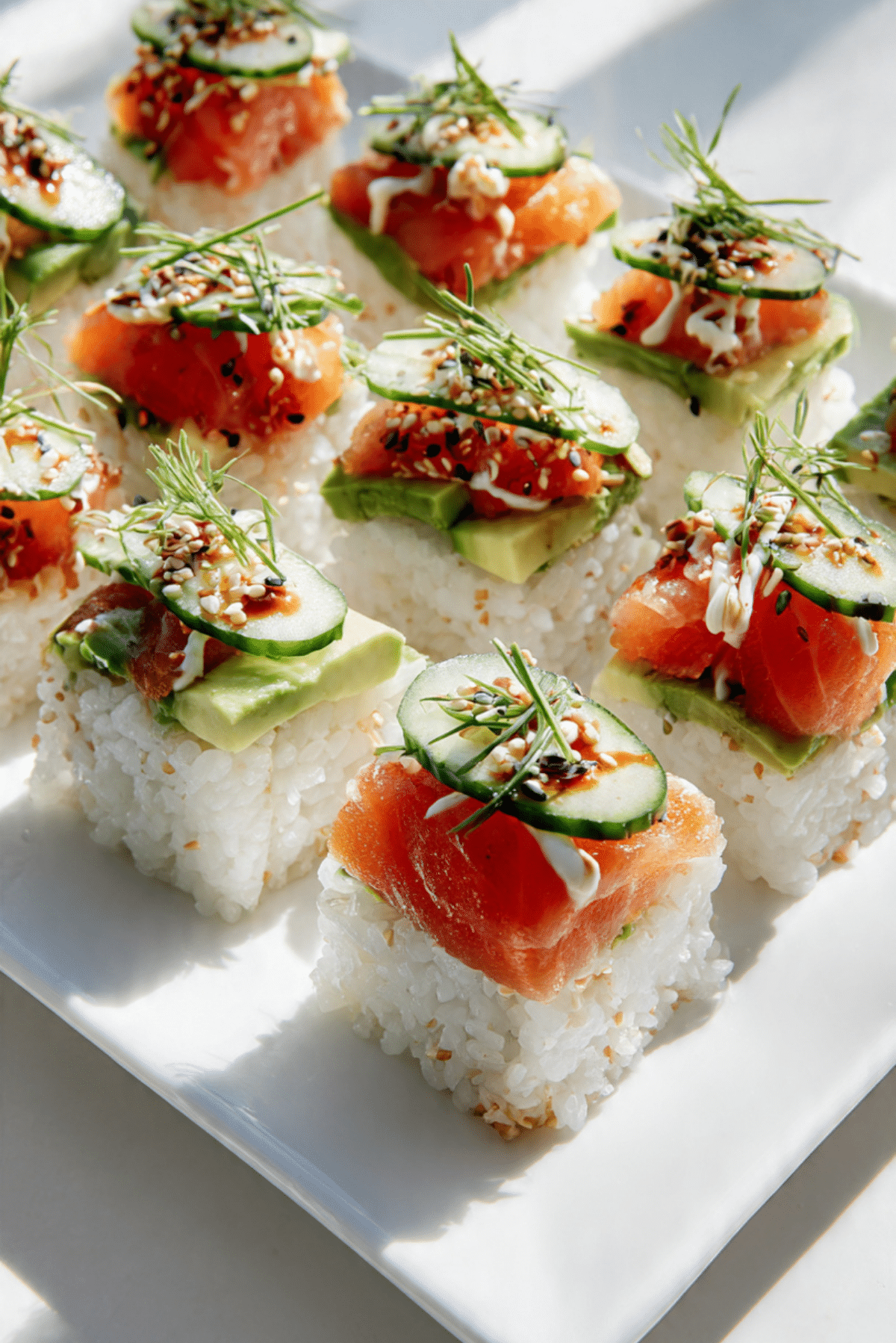 Crispy Rice Sushi Recipe with Smoked Salmon and Avocado