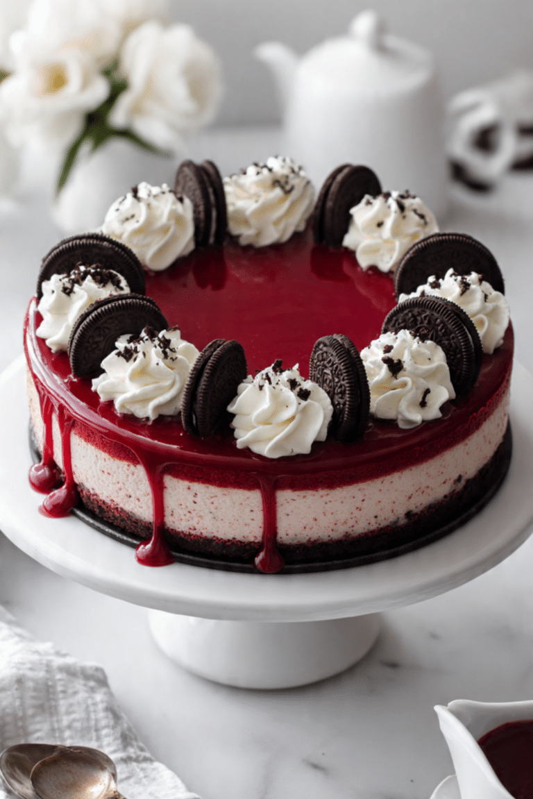 Red Velvet Oreo Cheesecake
