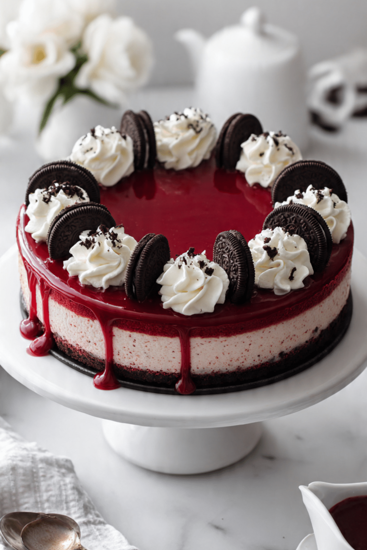 Red Velvet Oreo Cheesecake