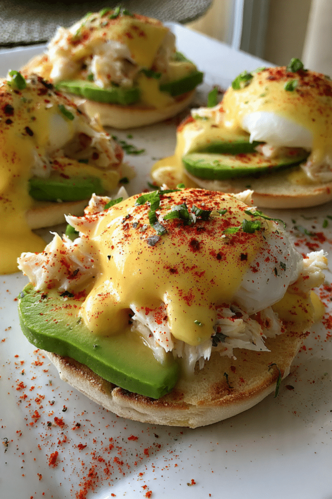 Crab and Avocado Eggs Benedict