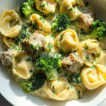 Creamy Garlic Parmesan Tortellini with Sausage and Broccoli Bliss