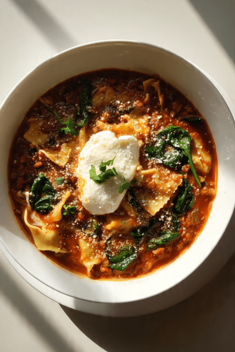 Vegetarian Lasagna Soup