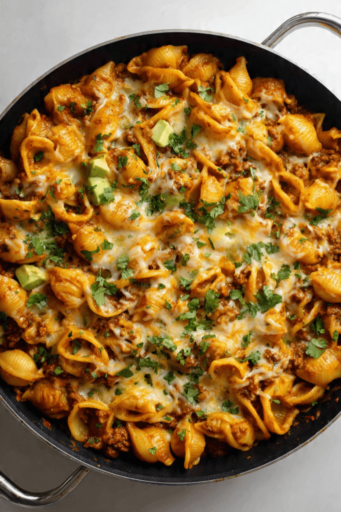One Pot Cheesy Taco Pasta