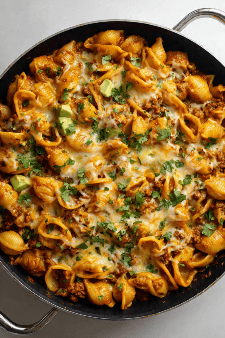One Pot Cheesy Taco Pasta
