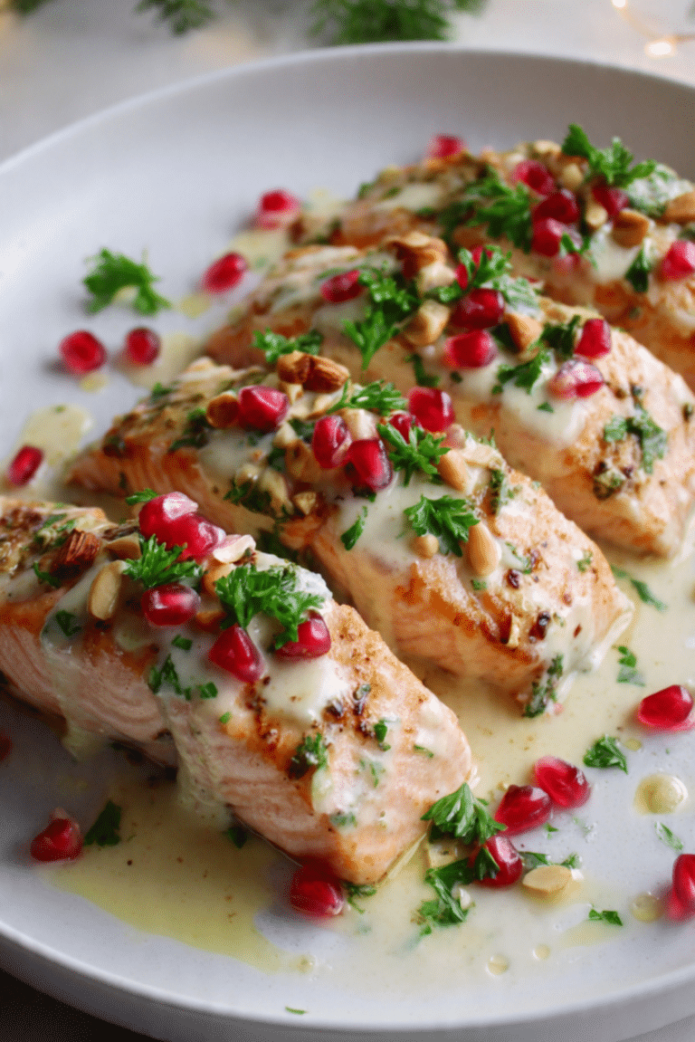 Tahini and Honey Poached Salmon Mediterranean Style