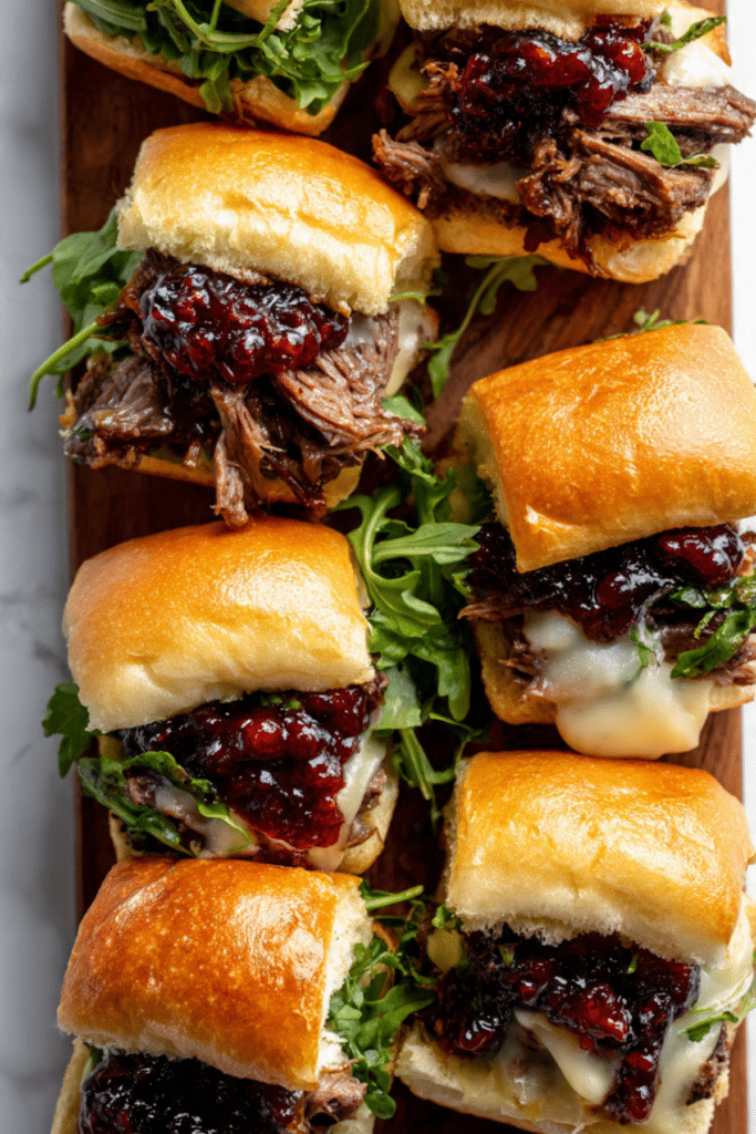 Short Rib Sliders with Balsamic Cranberry Sauce