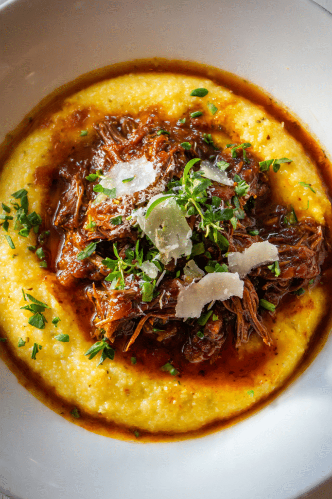 Beef Short Rib Ragu with Creamy Parmesan Polenta