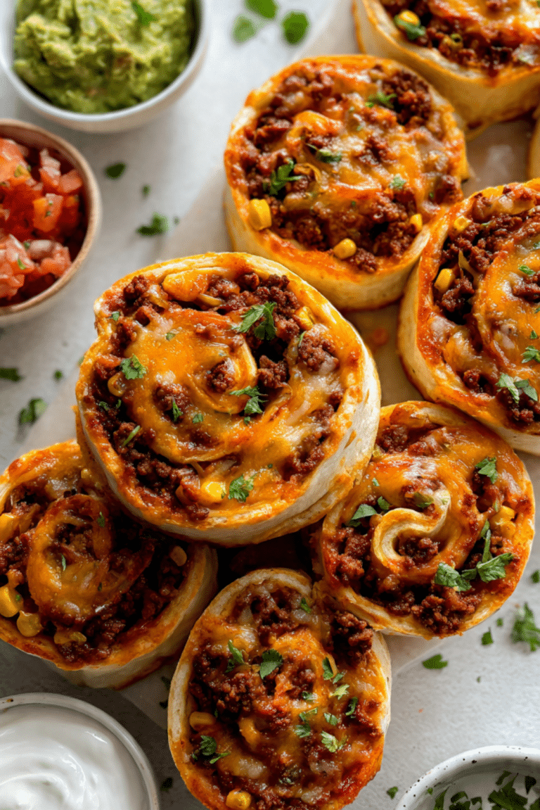 Ground Beef Salsa Corn Roll Ups