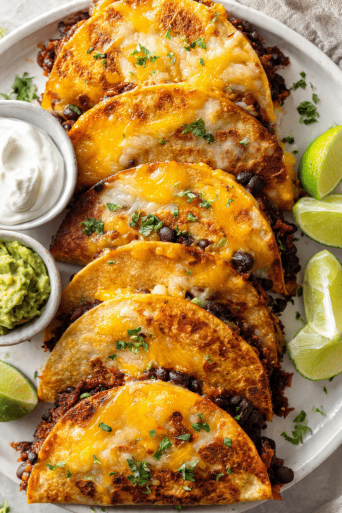 Crispy & Cheesy Black Bean Tacos