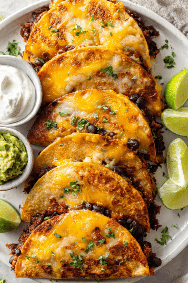 Crispy & Cheesy Black Bean Tacos